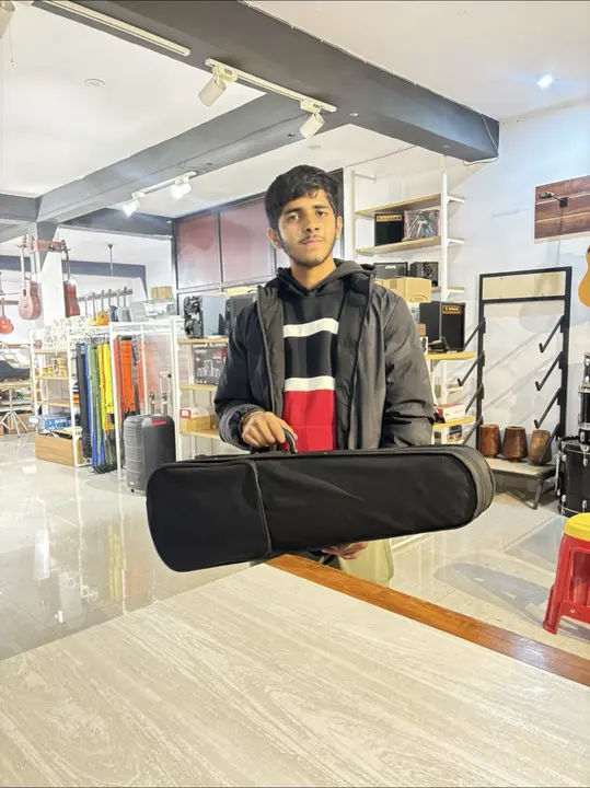 Happy customer with violin