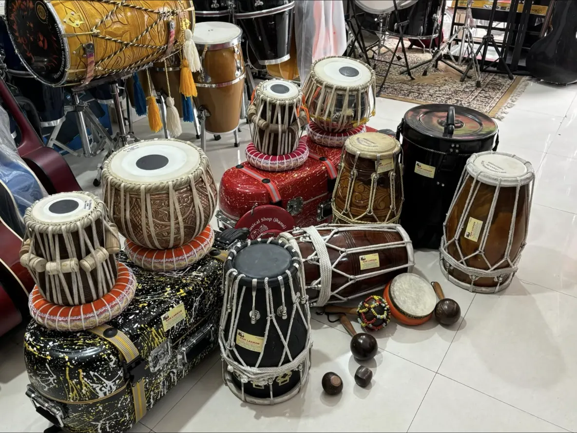 Tabla, dholak and percussion at Ram Lakhan Musical Store